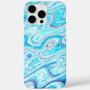 Ocean Blue Wave Marble Texture Abstract Liquid iPhone 16 Pro Max Case
