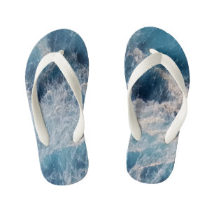 Ocean Blue Waves Kid's Jandals