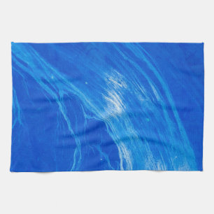 Ocean Blue Waves Summer Time Tea Towel
