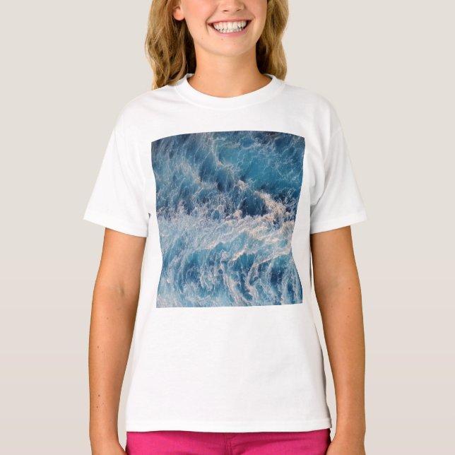 Ocean Blue Waves T-Shirt (Front)