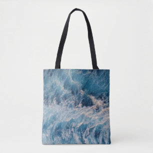 Ocean Blue Waves Tote Bag
