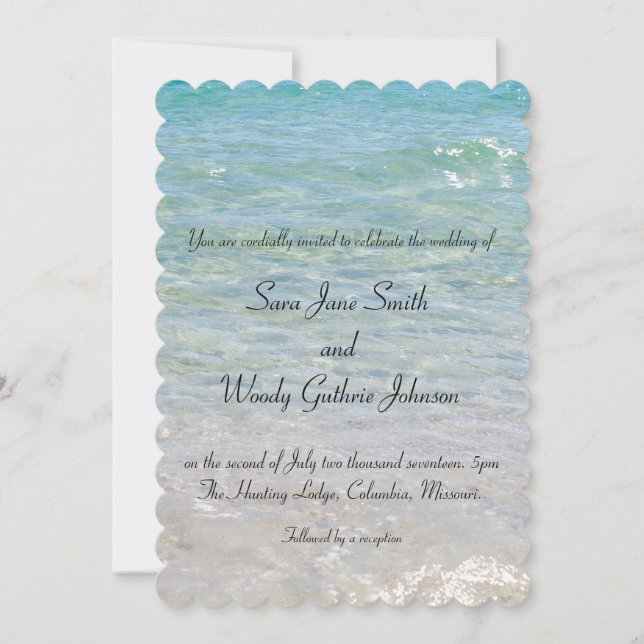 Ocean Blue Wedding invitation (Front)