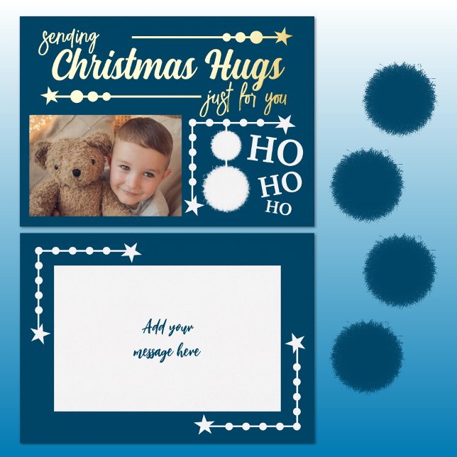 Ocean blue white Christmas hugs just for you photo (Creator Uploaded)