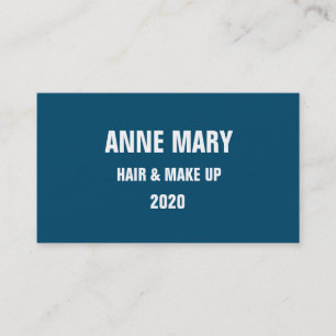 Ocean Blue White Hair & Make Up Stylish Modern Business Card