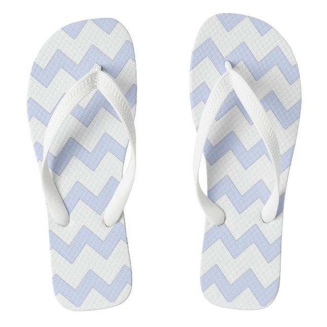 Ocean blue zigzag chevron design pastel blue jandals (Footbed)