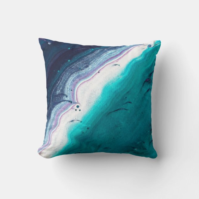 Ocean Blues Abstract Cushion (Front)