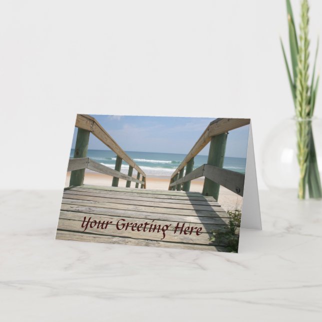 Ocean Boardwalk Greeting Card (Front)