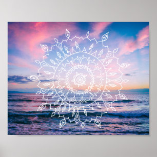 Ocean Boho Mandala   Poster