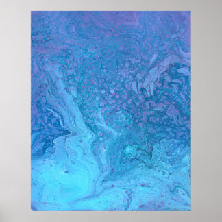 Ocean Breeze 1 Cool Blue Abstract Poster