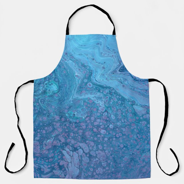 Ocean Breeze 3 Soft Blue Purple Abstract Apron (Front)