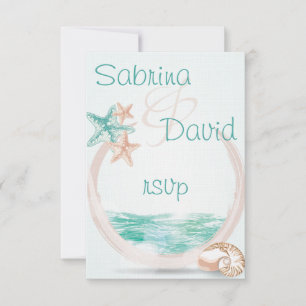 Ocean Breeze Beach Wedding  RSVP Card