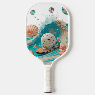 Ocean Breeze Pickleball – Cute Surf & Seashell Pad Paddle