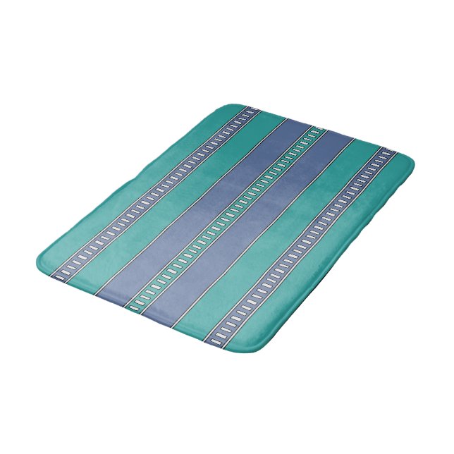 Ocean Breeze Stripes Bath Mat (Angled)