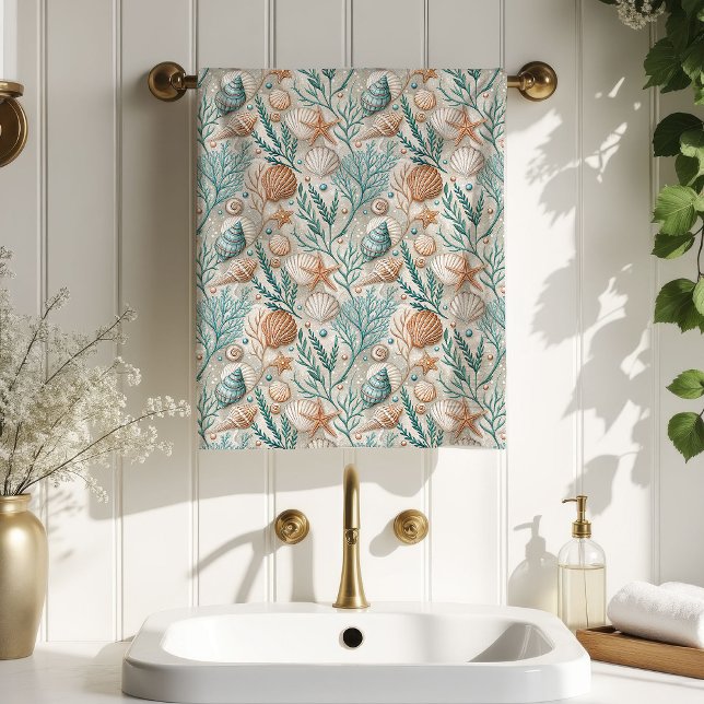 Ocean Breeze Towel Trendy Coastal Bath Look (Ocean Breeze Towel Trendy Coastal Bath Look)