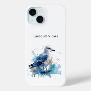Ocean Breeze: Watercolor Seagull iPhone 15 Case