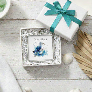 Ocean Breeze: Watercolor Seagull Key Ring