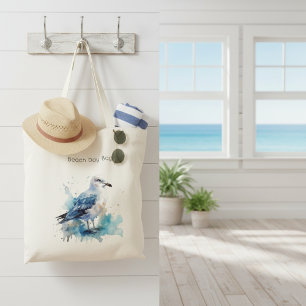 Ocean Breeze: Watercolor Seagull Tote Bag