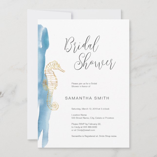 Ocean Bridal Shower Invitation (Front)