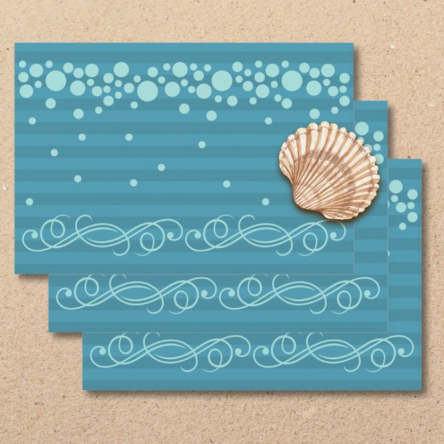 Ocean Bubble Escape Blue Stripe Gift Wrap (Ocean Bubble Escape Gift Wrap)