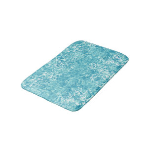Ocean Bubbles and Currents, Blue Bath Mat