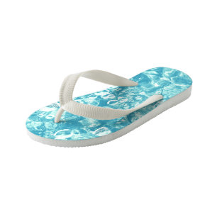 Ocean Bubbles & Currents Kids Pair of Flip Flops