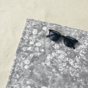 Ocean Bubbles & Currents Silver Beach Towel