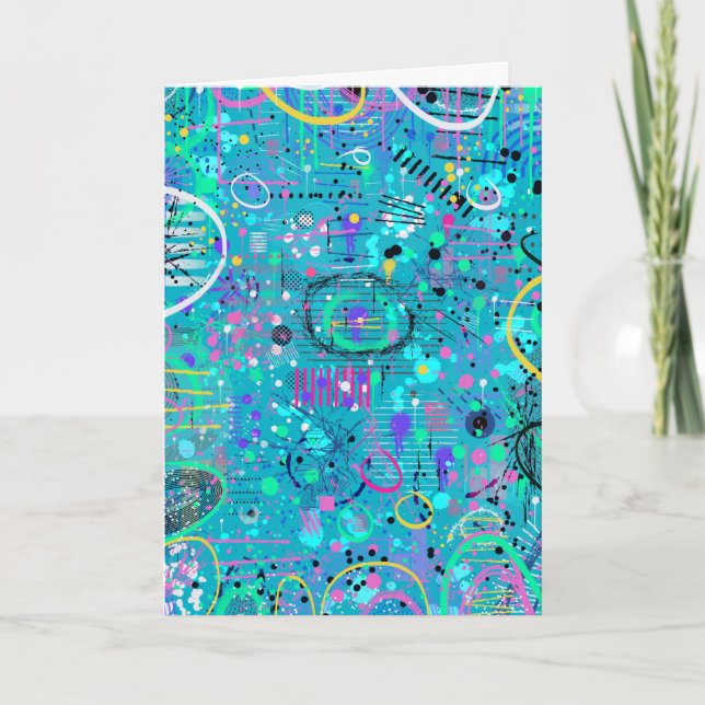 Ocean Bubbles: Maximalist Art Card (Front)