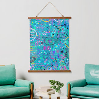 Ocean Bubbles: Maximalist Art Hanging Tapestry