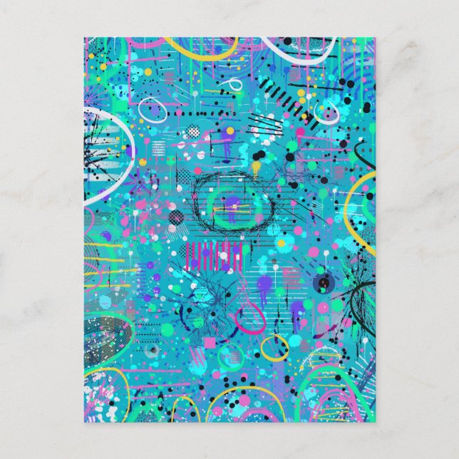 Ocean Bubbles: Maximalist Art Postcard (Front)