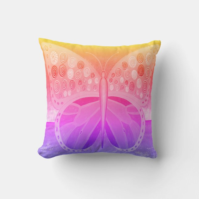 Ocean Butterfly Throw Pillow (Front)