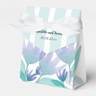 Ocean Caribbean Blue Green Watercolor Flowers Favour Box