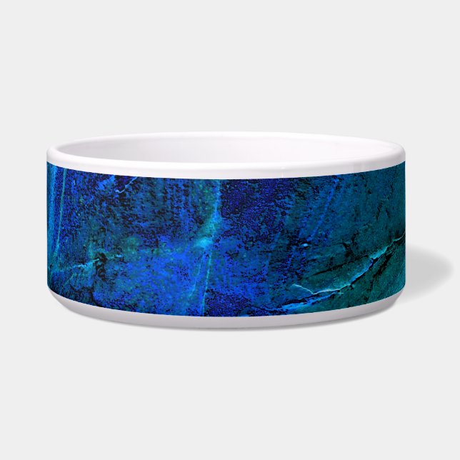 Ocean Carved Stone Ceramic Pet Bowl (Left)