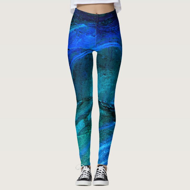Ocean Carved Stone  Leggings (Front)