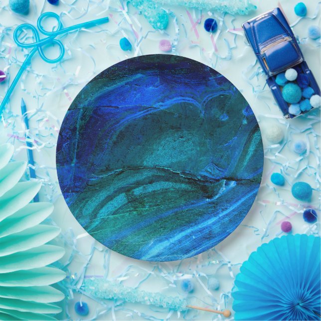 Ocean Carved Stone  Paper Plate (Party)