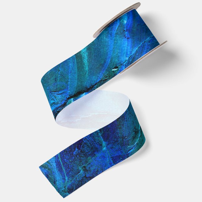 Ocean Carved Stone  Satin Ribbon (Front+Back)