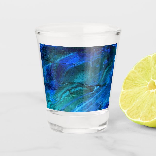Ocean Carved Stone  Shot Glass (Front)
