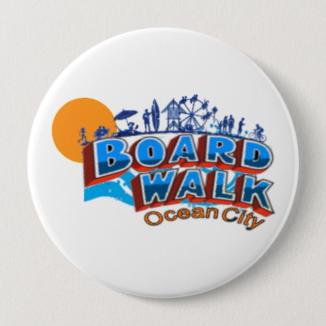 Ocean City. 10 Cm Round Badge (Front)