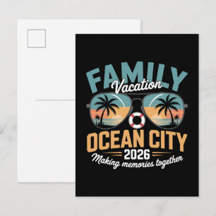 Ocean City Beach Announcement Postcard
