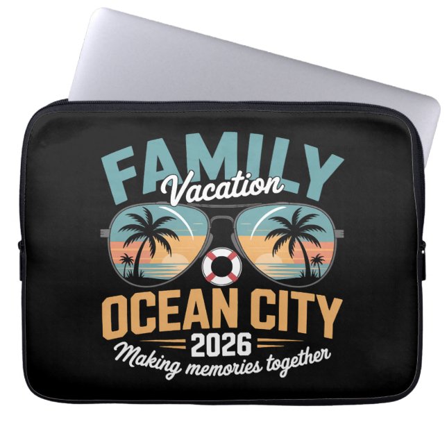 Ocean City Beach Laptop Sleeve (Front)
