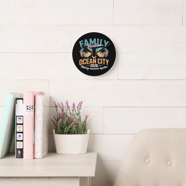 Ocean City Beach Round Clock (Reading Room)