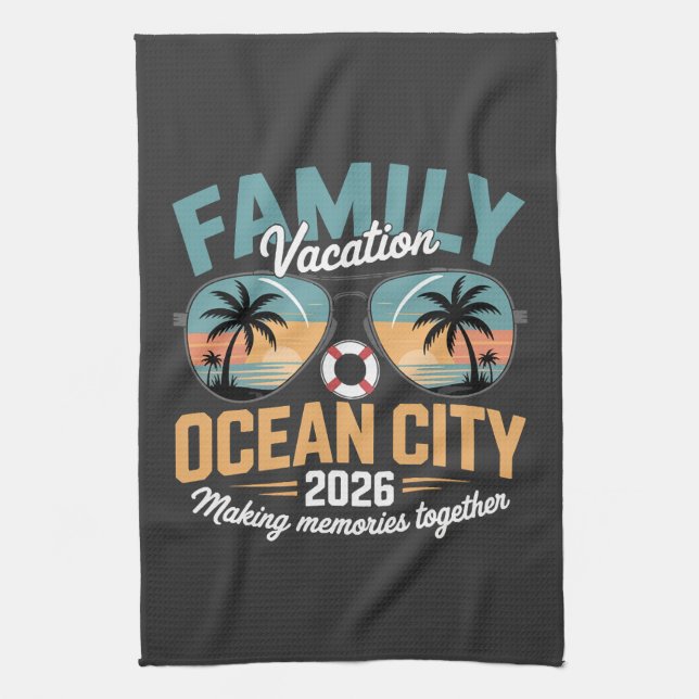 Ocean City Beach Tea Towel (Vertical)