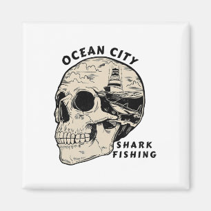 Ocean City Maryland Beach Shark Fishing Salt Magnet