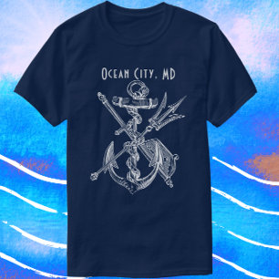 Ocean City Maryland Boat Anchor Nautical Travel T-Shirt