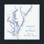 Ocean City Maryland Chesapeake Bay Map Wedding  Magnet<br><div class="desc">Quick and Easy ordering! These Ocean City,  Maryland map magnets make great Maryland beach wedding favours to include in your Ocean City destination wedding welcome bags. Move the heart by clicking "Edit Using design tool" under "Personalise". Featuring a map of Chesapeake Bay with Artwork by Coastal Map Designs</div>