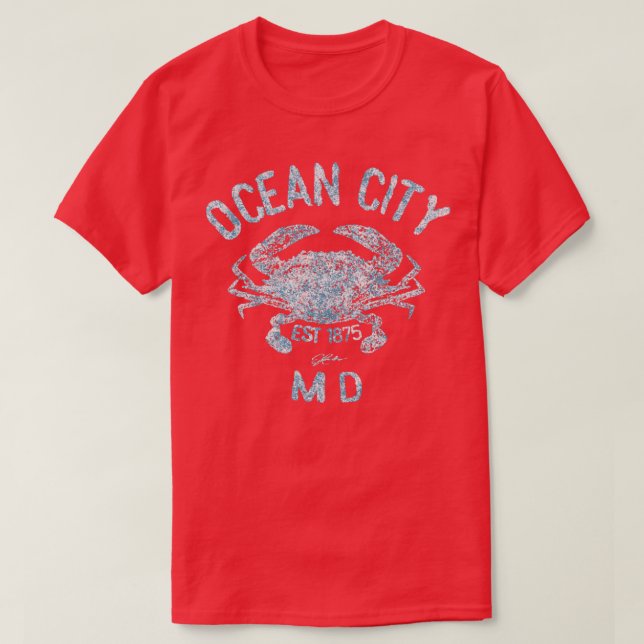 Ocean City Maryland Chesapeake Blue Crab T-Shirt (Design Front)