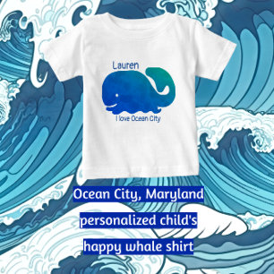 Ocean City Maryland Colourful Whale Baby T-Shirt