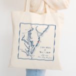 Ocean City Maryland Elegant Navy Wedding Welcome Tote Bag<br><div class="desc">Make a lasting impression with our navy blue Chesapeake Bay map themed wedding favour tote bags, perfect for your Ocean City, Maryland wedding at the Ocean Pines Beach Club, Princess Royale Oceanfront Resort, Clarion Resort Fontainebleau Hotel, Dunes Manor Hotel, or The Grand Hotel & Spa. These elegant wedding welcome bags...</div>