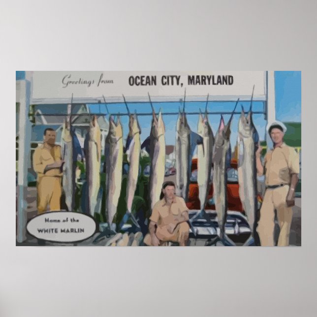 Ocean City, Maryland Home Of The White Marlin, Vin Poster (Front)