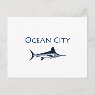 Ocean City Maryland Logo (white marlin) Postcard