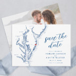 Ocean City Maryland Map Minimal Modern Wedding Save The Date<br><div class="desc">Announce your coastal Ocean City wedding in style with our modern navy blue Chesapeake Bay map-themed Save the Date cards from Zazzle! Featuring exquisite detailing and a touch of coastal charm, these cards perfectly capture the essence of your Ocean City, Maryland wedding. With iconic landmarks like The Grand Hotel, Ocean...</div>